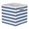 Contemporary Home Living Square Striped Storage Bin - 13" - Blue and White